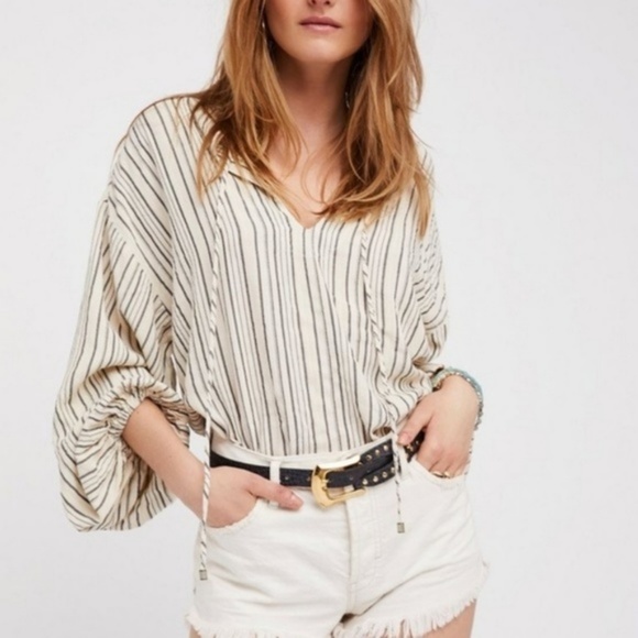 Free People Rhythm of the Night Striped Tunic Top - Picture 5 of 8